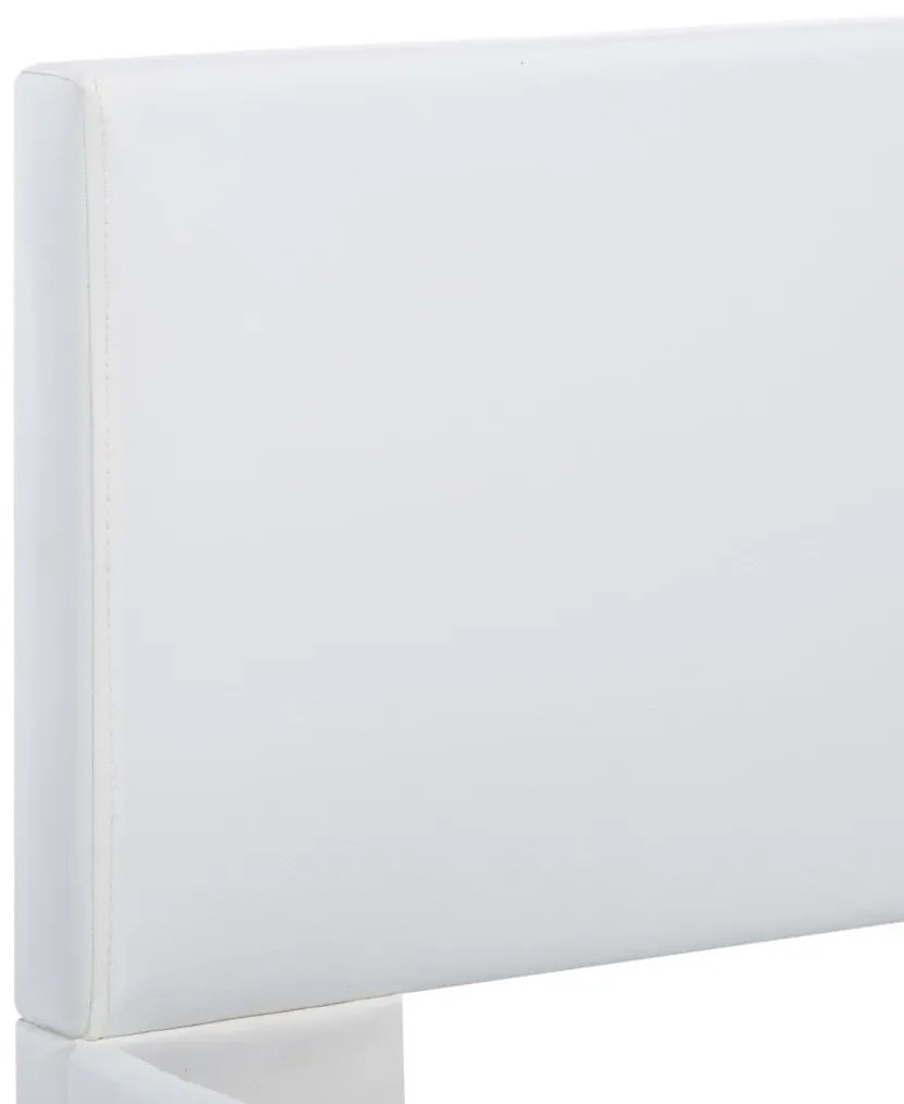 Πλαίσιο Κρεβατιού Λευκό 140 x 200 εκ. από Συνθετικό Δέρμα - Λευκό