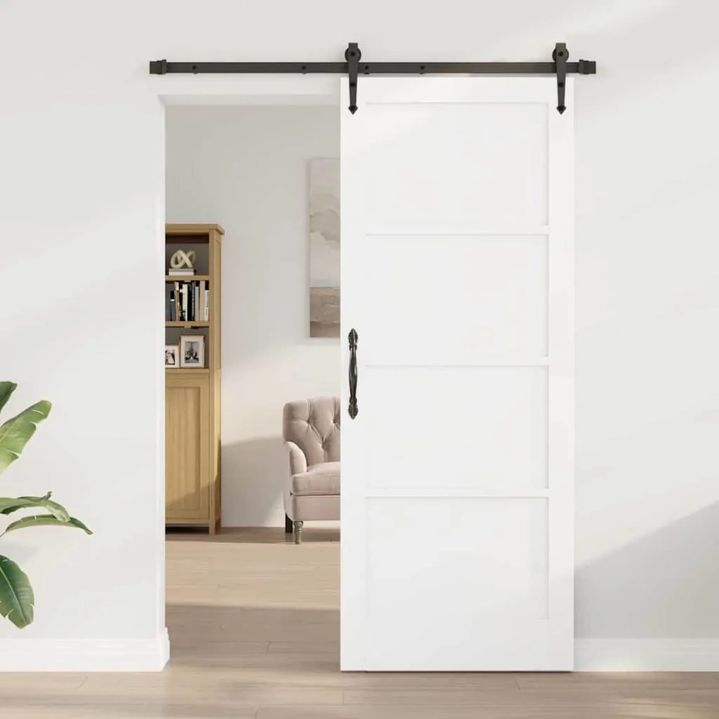 vidaXL Συρόμενη Πόρτα ORKDAL Λευκό 83 x 211 εκ. Μασίφ ξύλο πεύκου