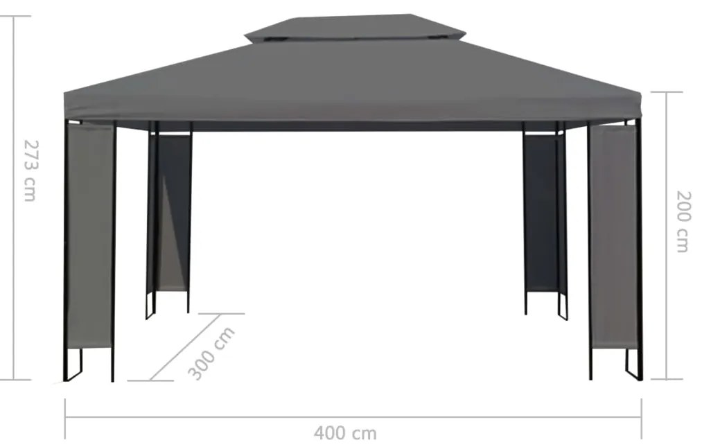 vidaXL Κιόσκι Ανθρακί 300 x 400 εκ.
