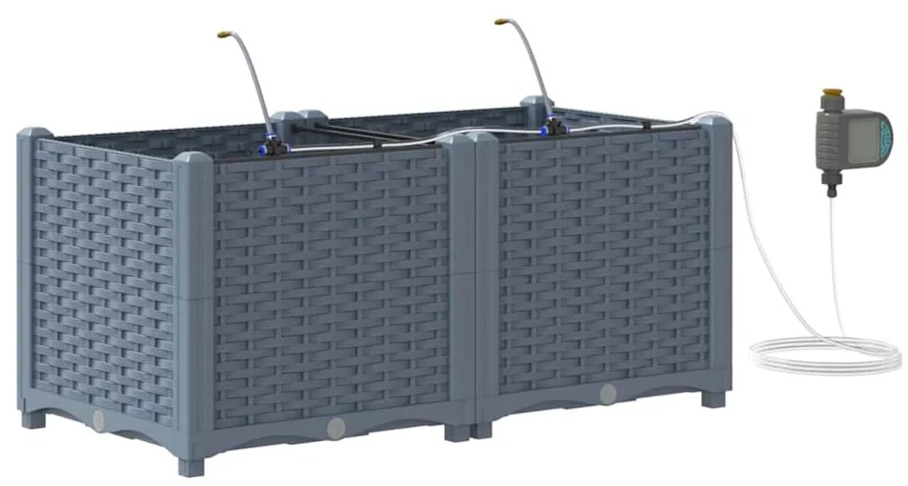 vidaXL Ζαρντινιέρες κήπου Ανοιχτό γκρι 80 x 40 x 37.5 cm Ατσάλι