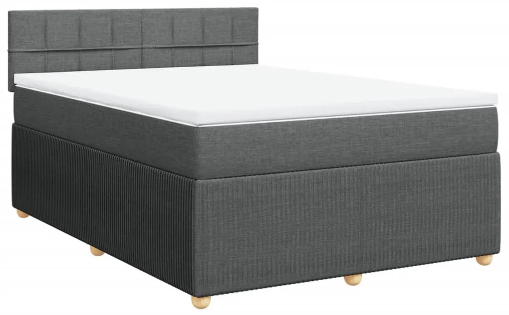 ΚΡΕΒΑΤΙ BOXSPRING ΜΕ ΣΤΡΩΜΑ ΣΚΟΥΡΟ ΓΚΡΙ 140X200 ΕΚ ΥΦΑΣΜΑΤΙΝΟ 3287480