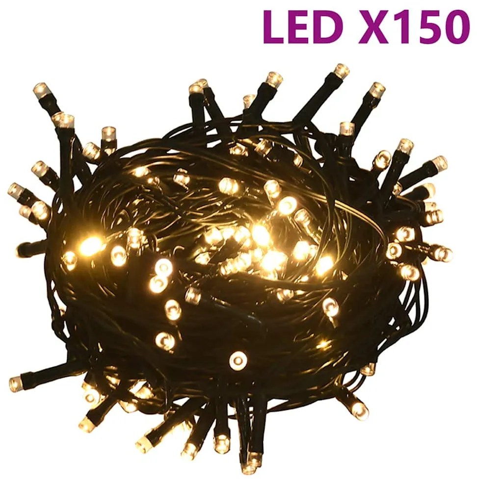 vidaXL Χριστουγεν. Μπάλες Σετ 61 τεμ με Κορυφή & 150 LED Ροζέ/Χρυσό