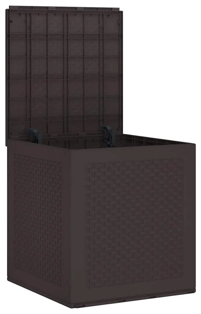 vidaXL Κουτί αποθήκευσης κήπου Καφέ 55 x 53 x 57 εκ. Πολυπροπυλένιο