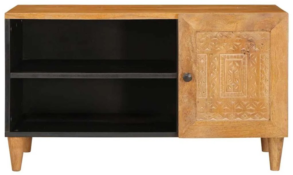 vidaXL Ντουλάπι TV Ανοιχτό καφέ 80 x 33 x 46 εκ Μασίφ ξύλο μάνγκο