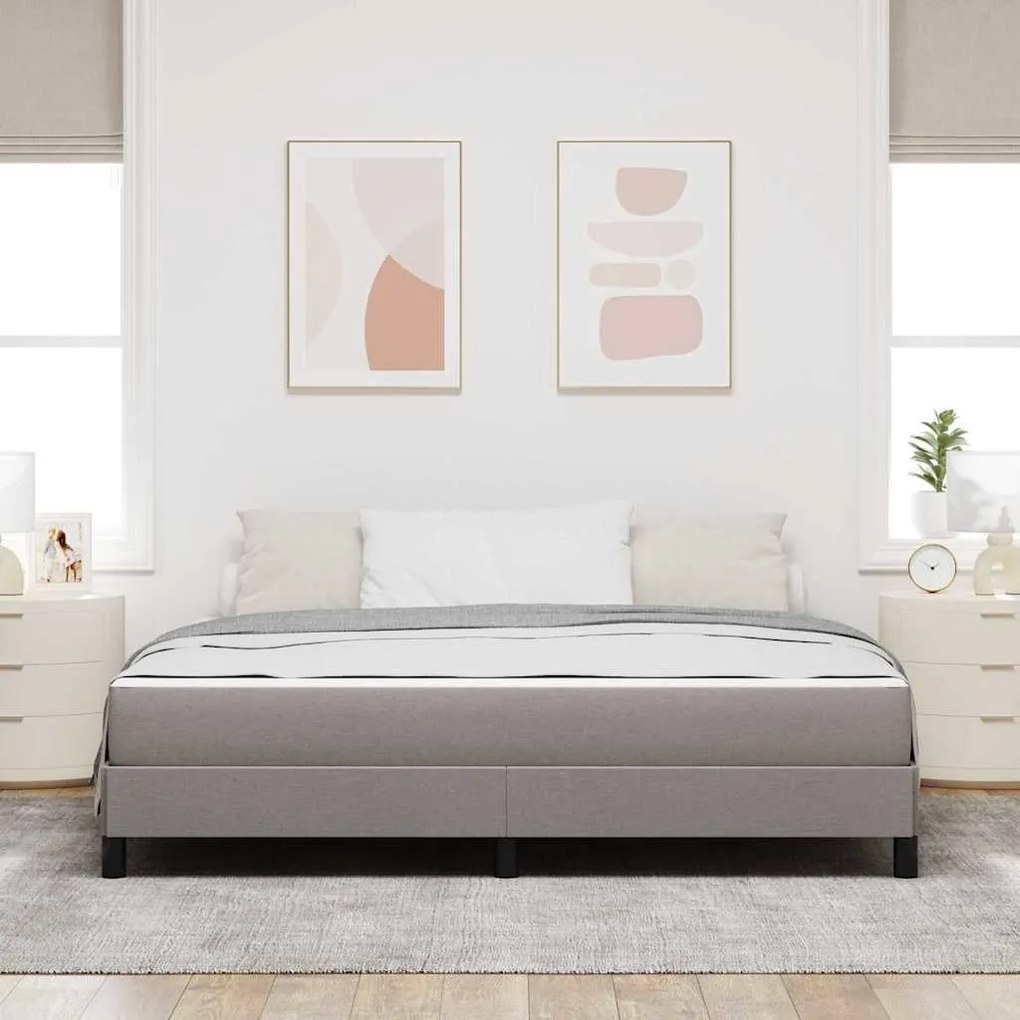 vidaXL Κρεβάτι με ελατήρια με στρώμα Taupe 180 x 200 cm ύφασμα