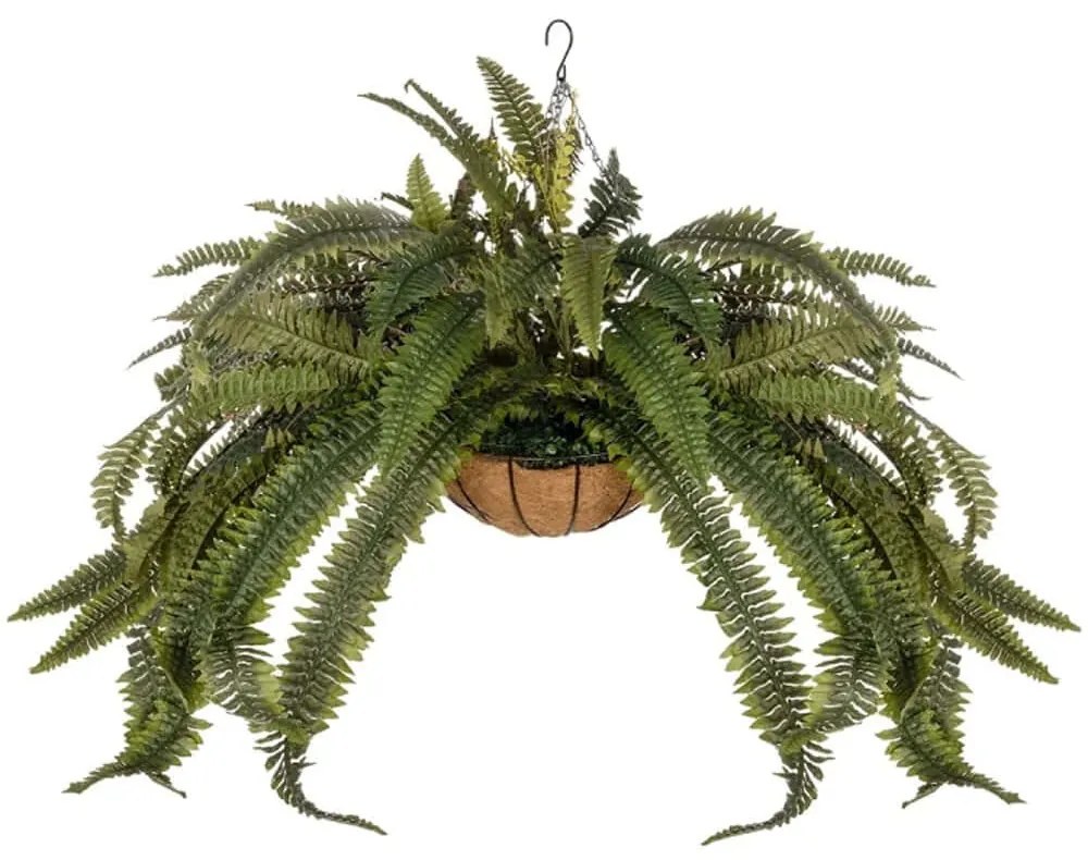 Τεχνητό Κρεμαστό Φυτό Fern 20622 90x90x70cm Green GloboStar Μέταλλο,Ύφασμα