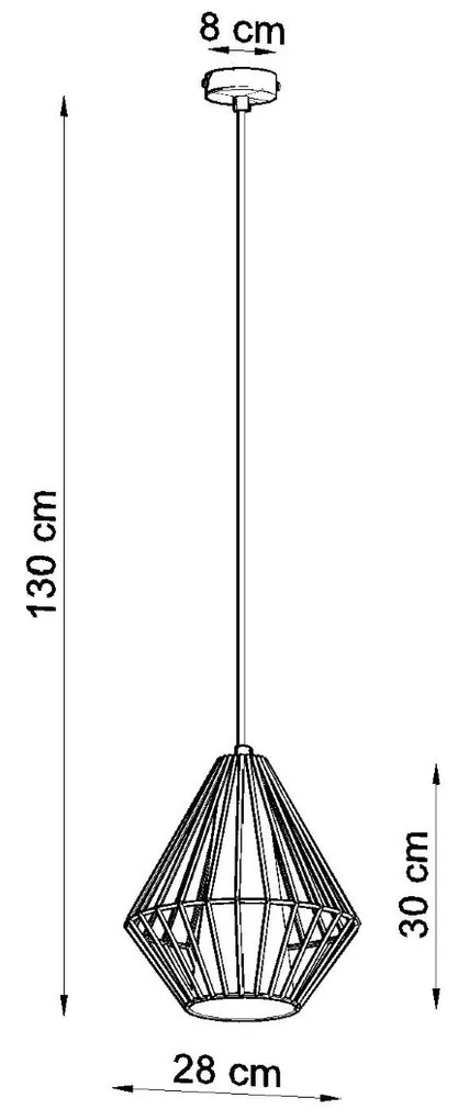 Sollux Κρεμαστό φωτιστικό Demi 1,Χάλυβας, PVC, 1xE27/60w