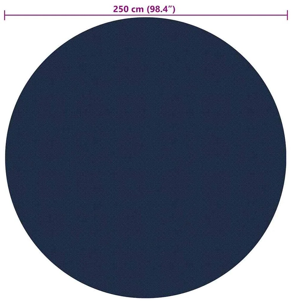 vidaXL Κάλυμμα Πισίνας Ηλιακό Μαύρο/Μπλε 250 εκ. από Πολυαιθυλένιο