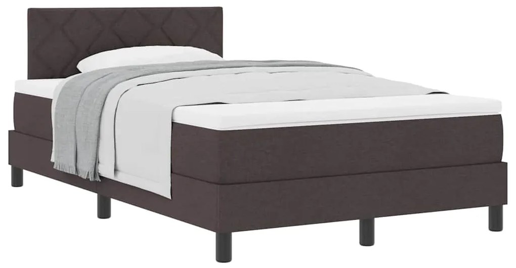 vidaXL Κρεβάτι box spring με στρώμα Σκούρο Καφέ 120 x 200 cm ύφασμα