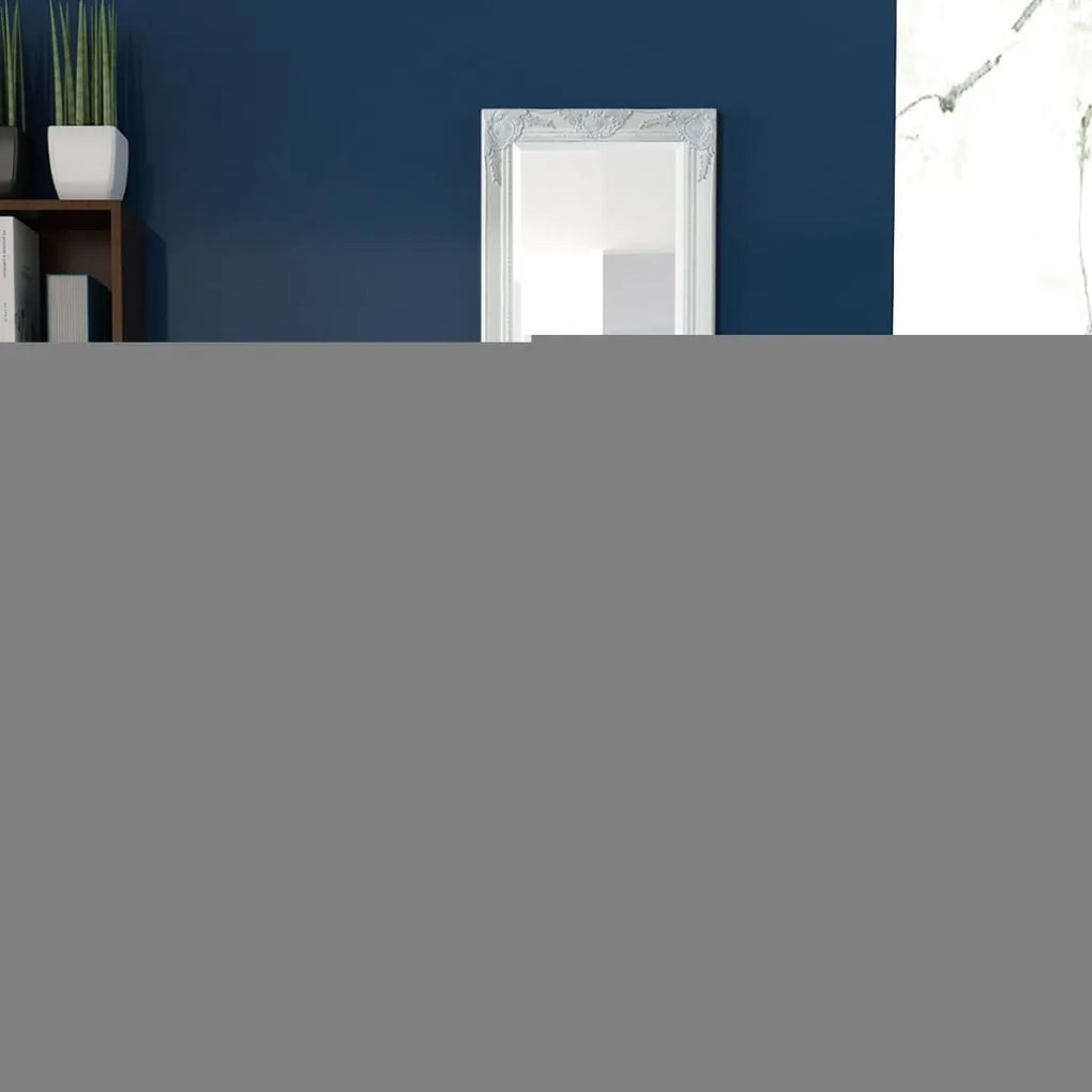 vidaXL Καθρέφτης Τοίχου με Μπαρόκ Στιλ Λευκός 140 x 50 εκ.