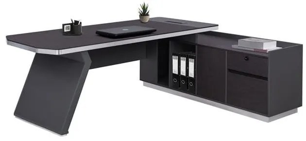 Γραφείο Επαγγελματικό Δεξιά Γωνία Grey &amp; Wenge Rosewood HM2084R 220X180X76Υ εκ.