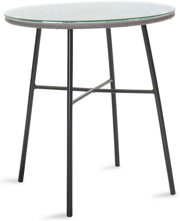 Σετ κήπου Τραπεζαρίας Gaus-Naoki C375 σετ 3τεμ μέταλλο μαύρο pe γκρι