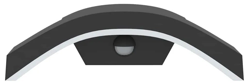 vidaXL Φωτιστικά Τοίχου Εξ. Χώρου LED με Αισθ. 2 τεμ Μαύρα Χυτοσ/Αλουμ