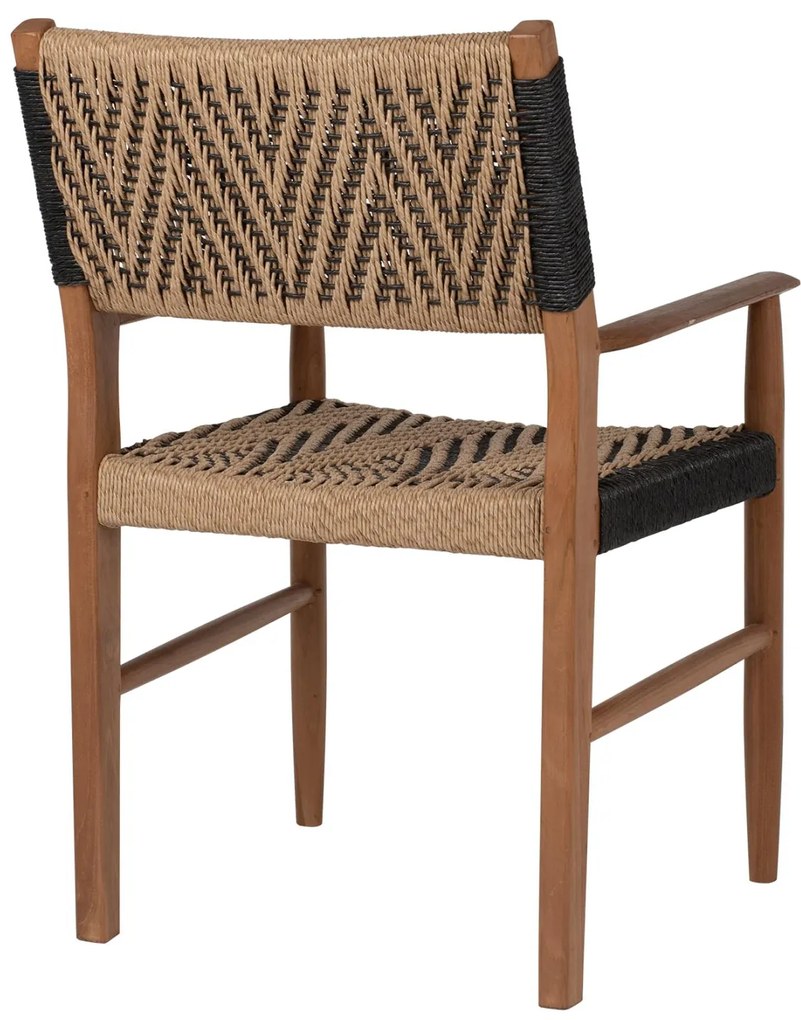 Καρέκλα-Πολυθρόνα Τραπεζαρίας C9383.01 Ξύλο Teak και Συνθετικό Σχοινί 57x66x86Yεκ. 57x66x86 εκ.