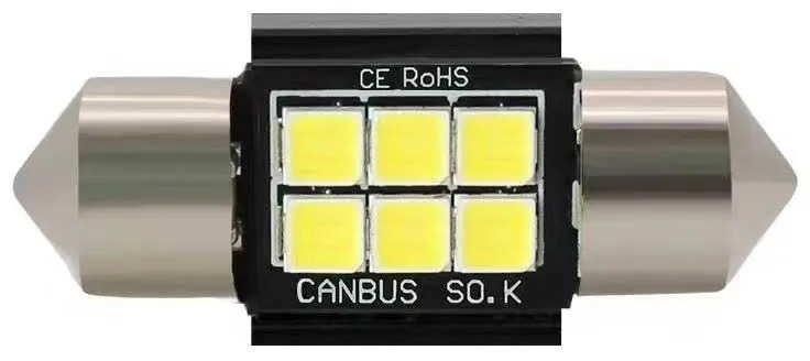 Λαμπτήρας LED 3030 6 31 Canbus 2τεμ