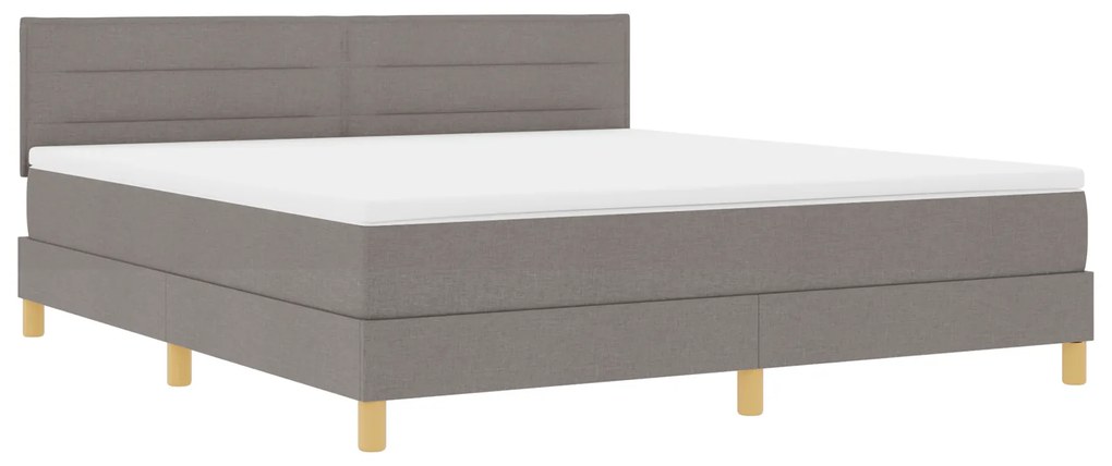 vidaXL Κρεβάτι με Ελατήριο και Στρώμα Taupe 180x200 εκ. Ύφασμα