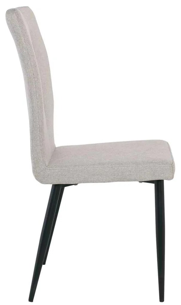 Καρέκλα Μεταλλική MINA Μαύρη/Ύφασμα Μπεζ 43x56x97cm (Σετ 6 ΤΕΜ)