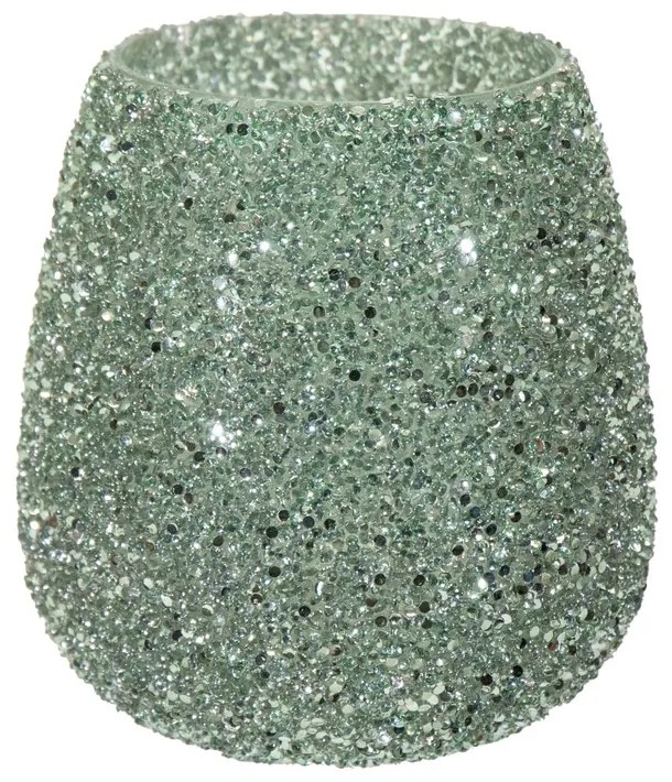 Κηροπήγιο Γυάλινο 9,5x9εκ. Strass Green Art Et Lumiere 30543