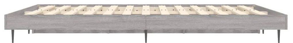 vidaXL Πλαίσιο Κρεβατιού Γκρι Sonoma 135x190 εκ. Επεξεργασμένο Ξύλο