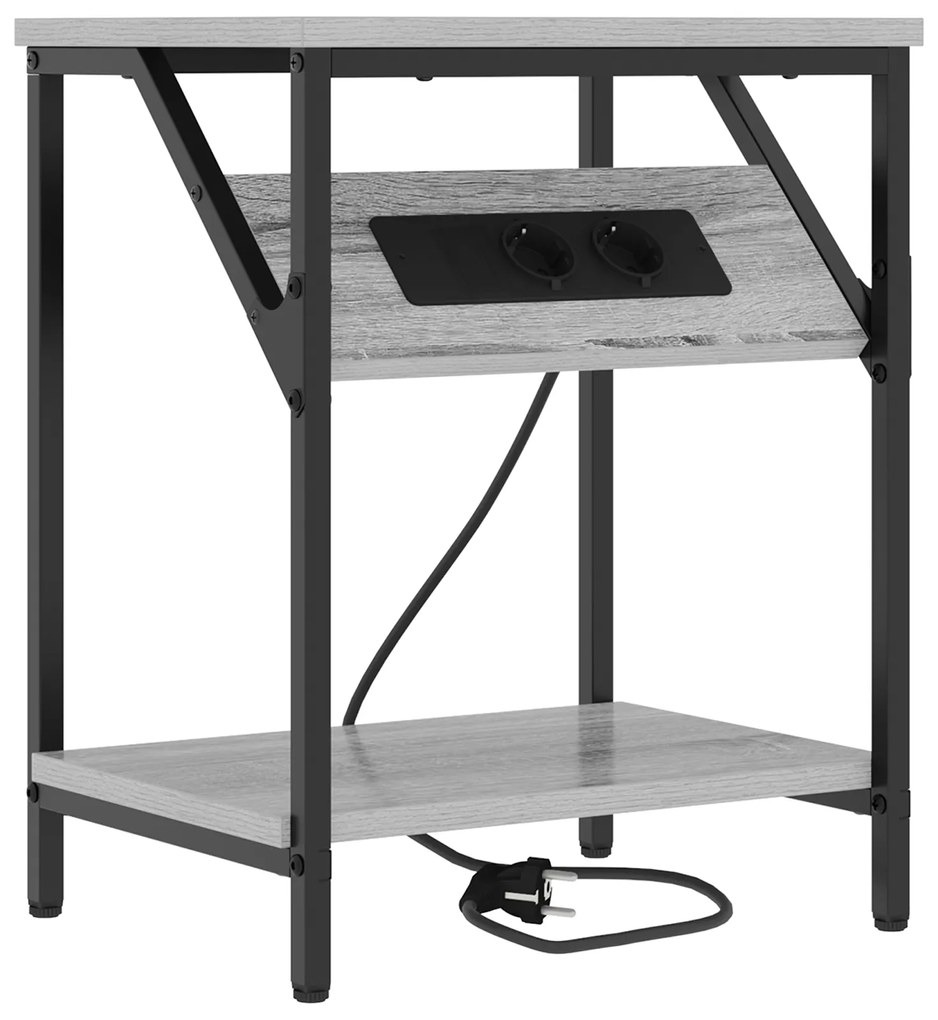 vidaXL Κομοδίνο Γκρι sonoma 38 x 30 x 48 εκ. Επεξεργασμένο ξύλο