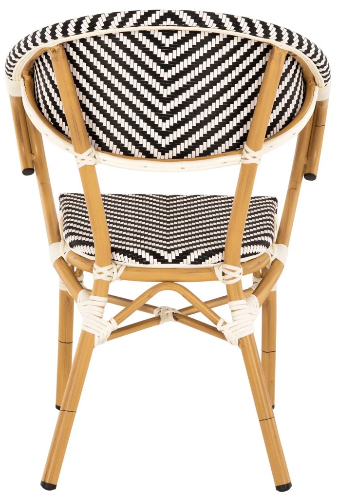 Πολυθρόνα Bamboo Look Μαύρο-Λευκό 57x55x82 Εκ.