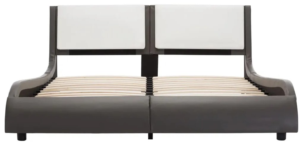 vidaXL Σκελετός Κρεβατιού με LED χωρίς Στρώμα Γκρι και Λευκό 120x190 εκ.