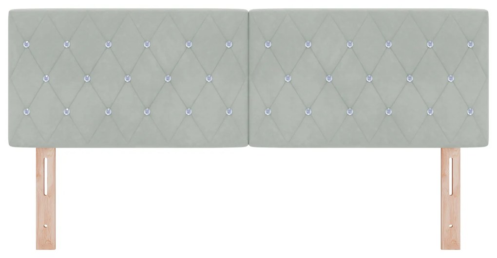 vidaXL LED κεφαλή με κρύσταλλους ανοιχτού γκρι 72 εκ βελούδο