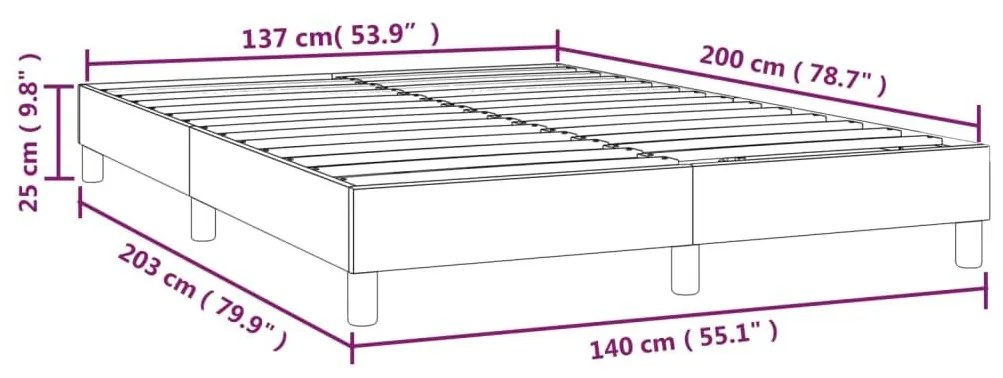 Πλαίσιο Κρεβατιού Boxspring Ανοιχτό Γκρι 140x200 εκ. Υφασμάτινο - Γκρι