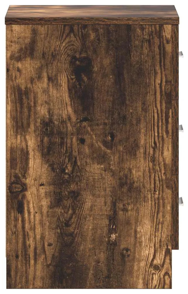 vidaXL Κομοδίνο Καπνιστή Δρυς 38 x 35 x 56 εκ. από Επεξεργασμένο Ξύλο