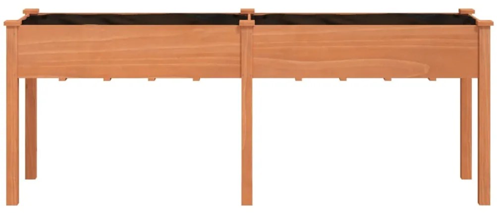 vidaXL Γλάστρα με Επένδυση Καφέ 203x53x76 εκ. από Μασίφ Ξύλο Ελάτης