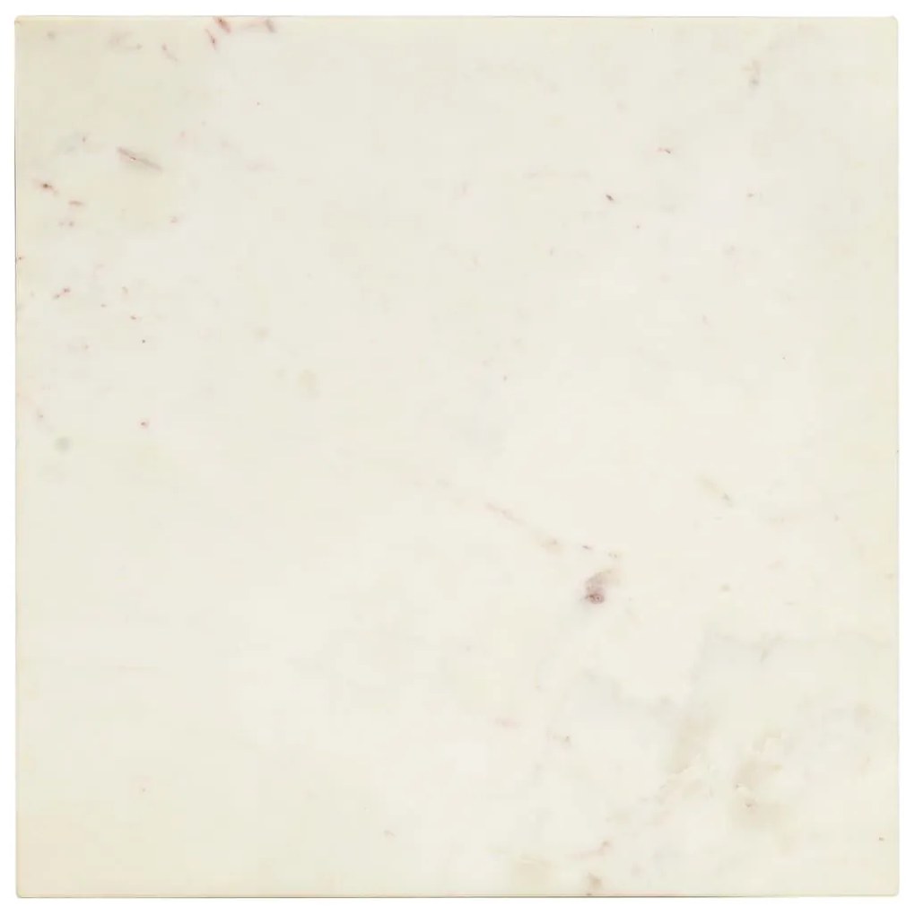 Τραπεζάκι Σαλονιού Λευκό 40x40x35 εκ. Πέτρα με Μαρμάρινη Υφή - Λευκό
