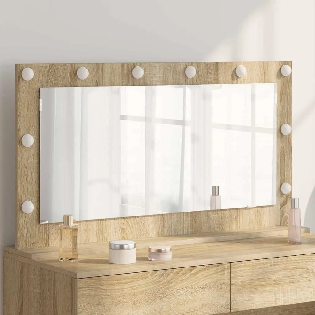 vidaXL Καθρέφτης τουαλέτας με καθρέφτη Δρύς Sonoma 100 x 55 x 18 εκ.