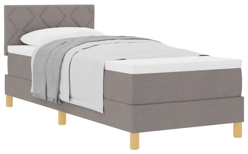 vidaXL Κρεβάτι box spring με στρώμα με στρώμα Taupe 80 x 200 cm ύφασμα