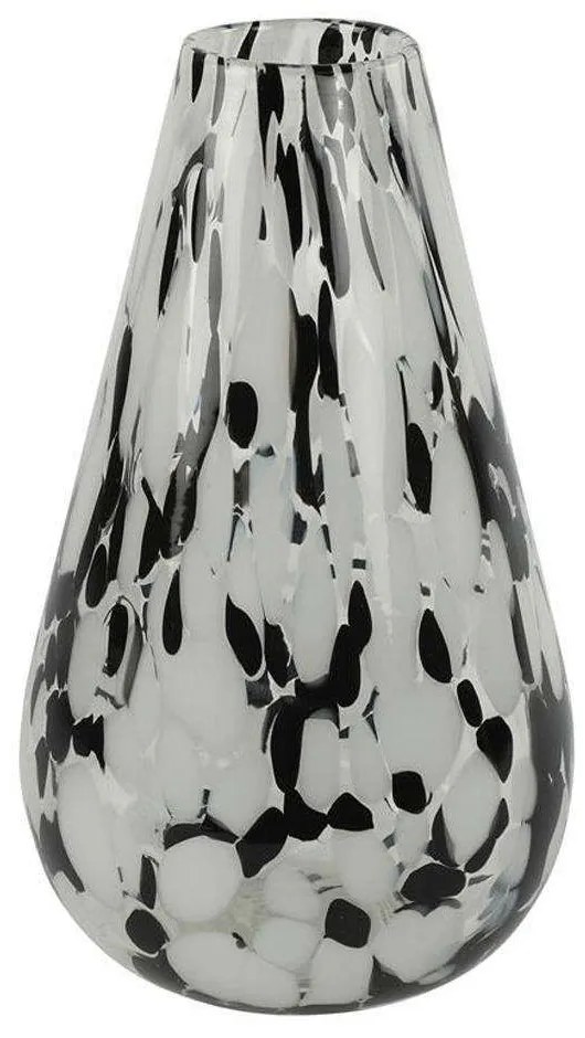 Βάζο Γυάλινο 013.790475 16,5x26cm Black-White Glass
