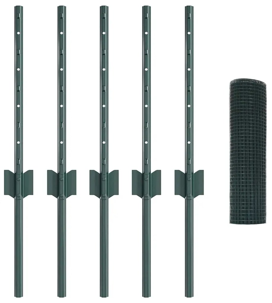 vidaXL Τεντώτο με στήριγμα Πράσινο 0,4 x 10 μ Χάλυβας και PVC