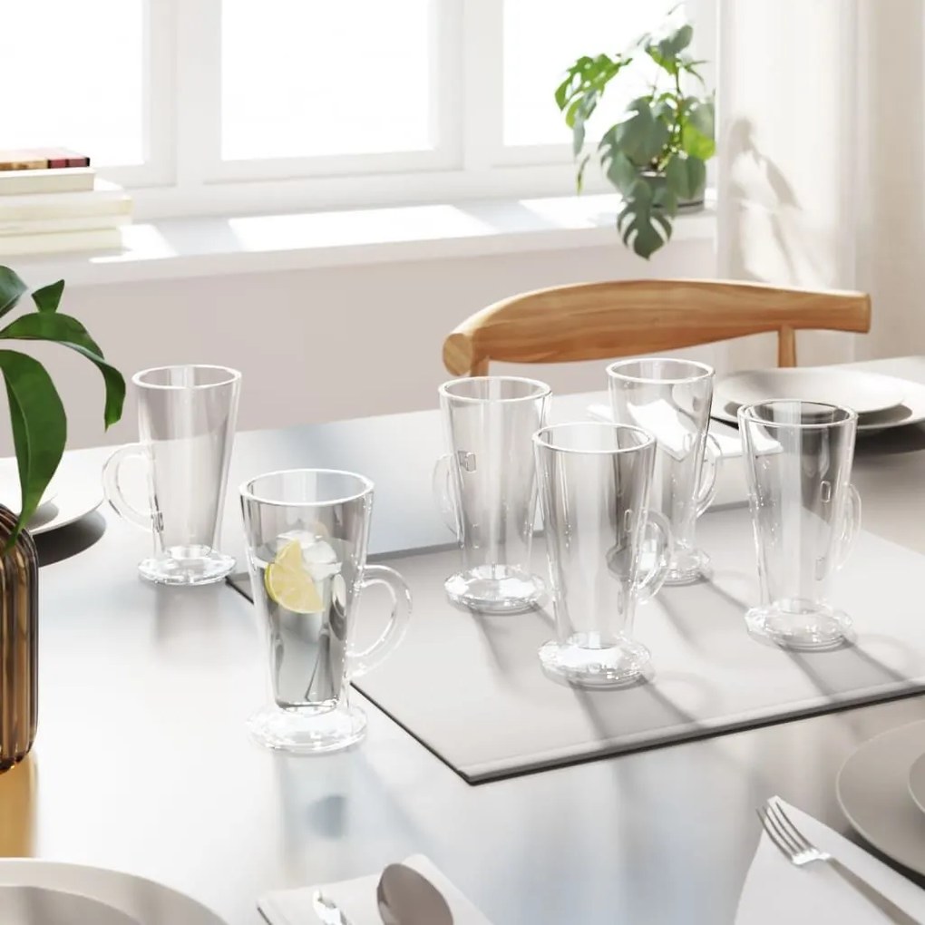 Ποτήρια Λάτε με Λαβή 6 Τεμ. 250 ml - Διαφανές