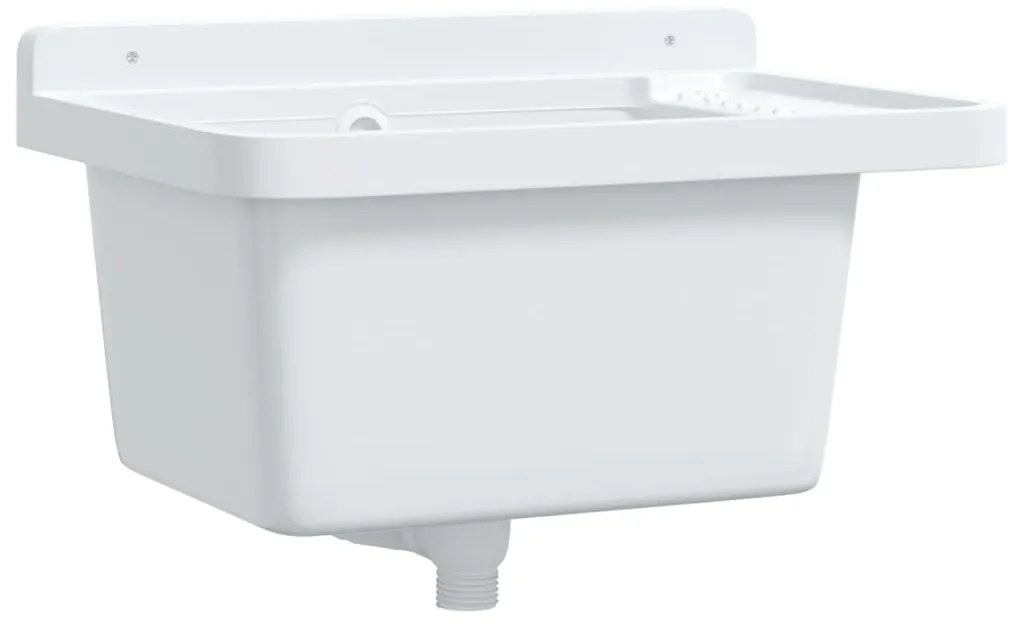 vidaXL Νιπτήρας Επίτοιχος Λευκός 50x35x24 εκ. από Ρητίνη