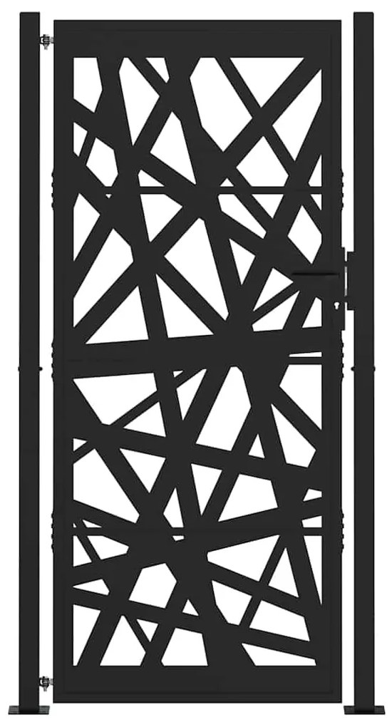 vidaXL Πύλη κήπου Μαύρη 105x205 cm Ατσάλινη ελαφριά σχεδίαση
