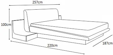 Κρεβάτι ξύλινο με δερμάτινη/ύφασμα HUANA 180x200 DIOMMI 45-090