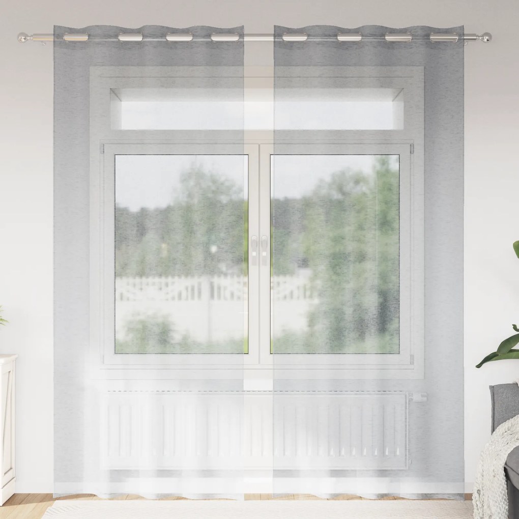 vidaXL Κουρτίνες 2 pcs Σκούρο γκρι 140 x 225 cm Πολυεστέρας