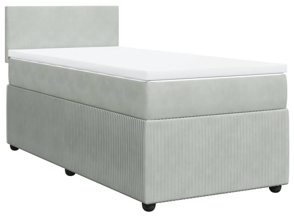 ΚΡΕΒΑΤΙ BOXSPRING ΜΕ ΣΤΡΩΜΑ ΑΝΟΙΧΤΟ ΓΚΡΙ 90X200 ΕΚ. ΒΕΛΟΥΔΙΝΟ 3289932