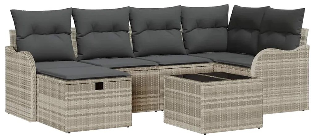 vidaXL Σετ Καναπέ Κήπου 7 pcs Ανοιχτό γκρι 232.5 x 122.5 x 85 εκ