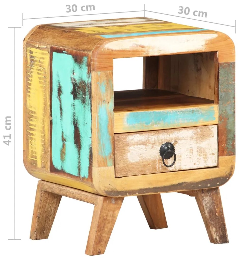 vidaXL Κομοδίνο 30 x 30 x 41 εκ. από Μασίφ Ανακυκλωμένο Ξύλο