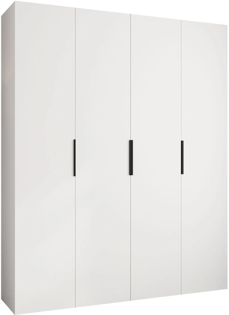 Ντουλάπα Como IV 200 Τετράφυλλη-Λευκό - Μαύρο