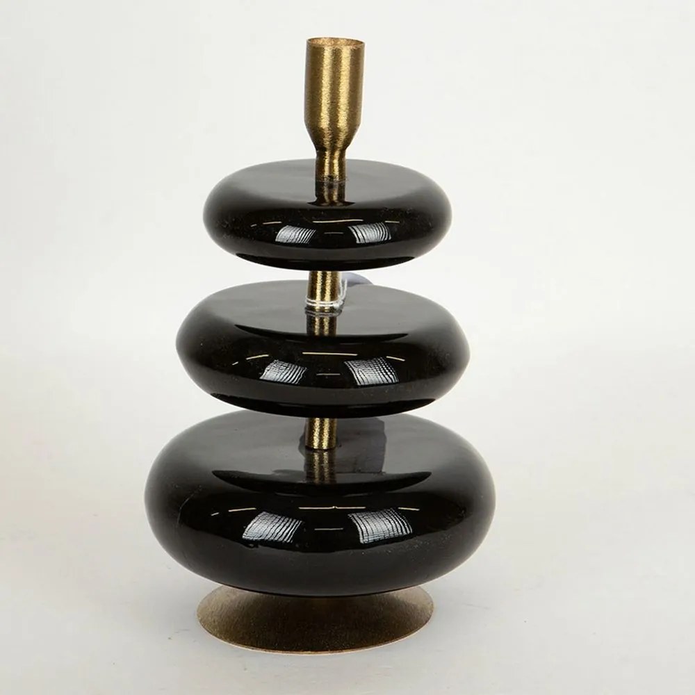 Κηροπήγιο Μεταλλικό 752-24076 15x15x23cm Black-Gold Estheti Home Μέταλλο
