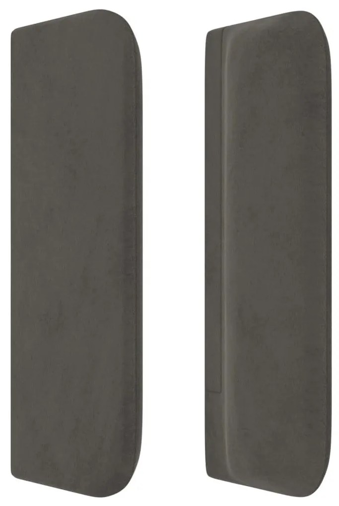 Κεφαλάρι με Πτερύγια Σκούρο Γκρι 163x16x78/88 εκ. Βελούδινο - Γκρι