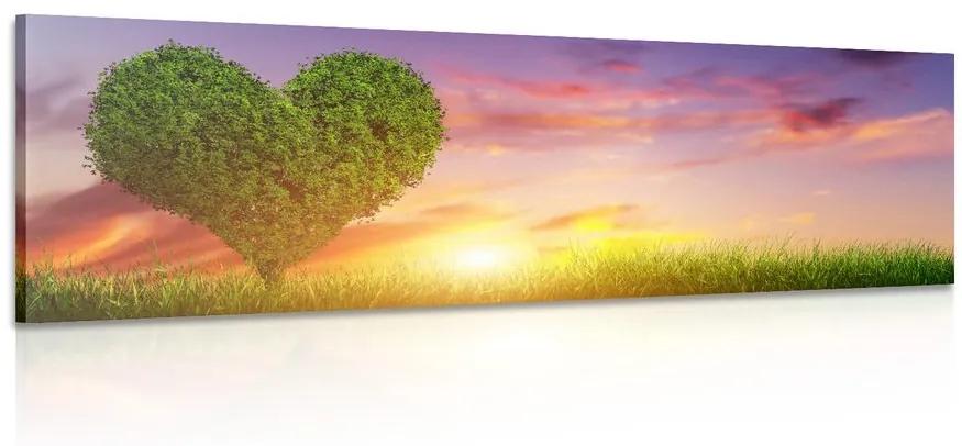 Εικόνα δέντρου σε σχήμα καρδιάς σε ένα λιβάδι - 120x40