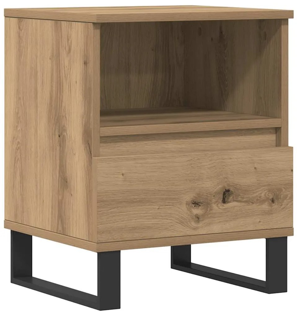 vidaXL Κομοδίνο τεχνίτης Δρυς 40x35x50 εκ. από Επεξεργασμένο Ξύλο