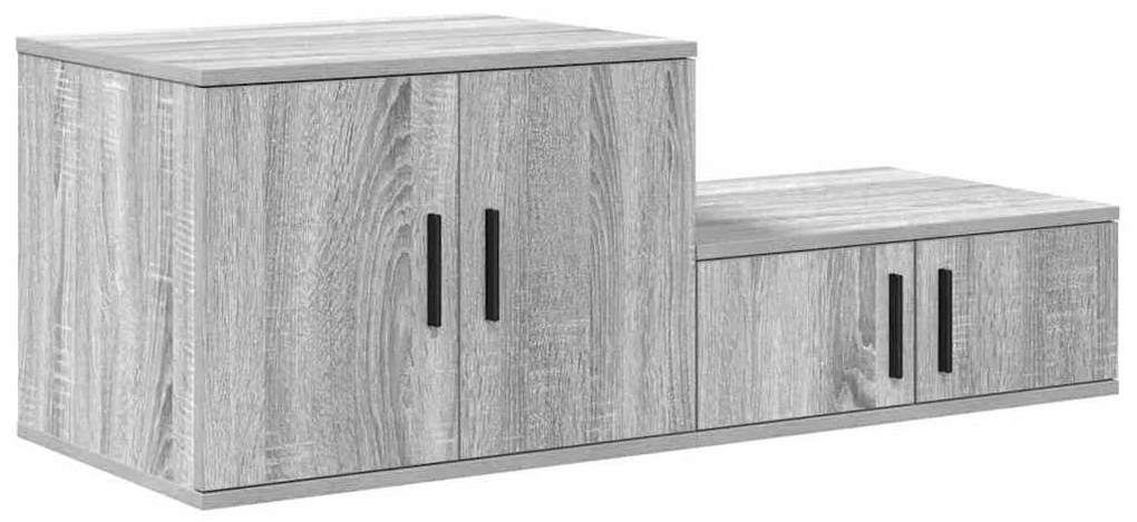 vidaXL Ντουλάπι αποθήκευσης 2 pcs Γκρίζο Σονομα 127 x 41 x 40 εκ