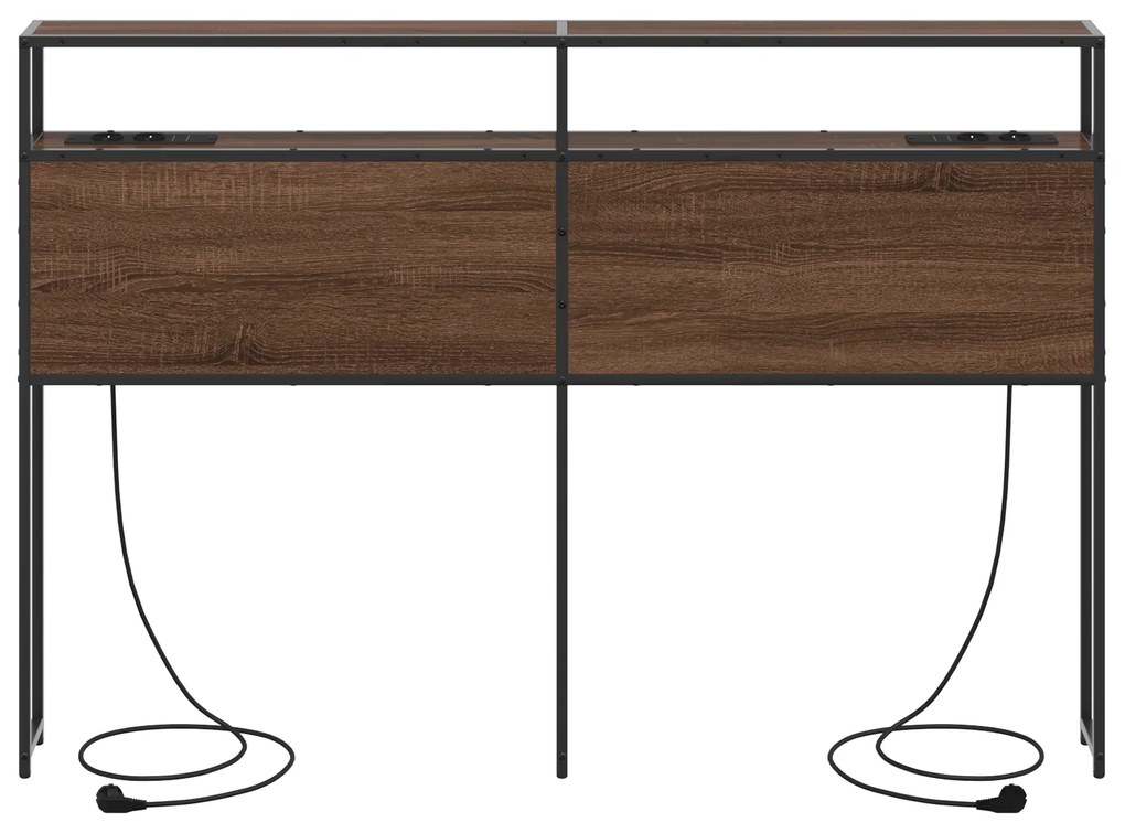 vidaXL Κεφαλάρι Αποθήκης Επιτοίχιο Καφέ δρυς 135 cm Επεξεργασμένο ξύλο